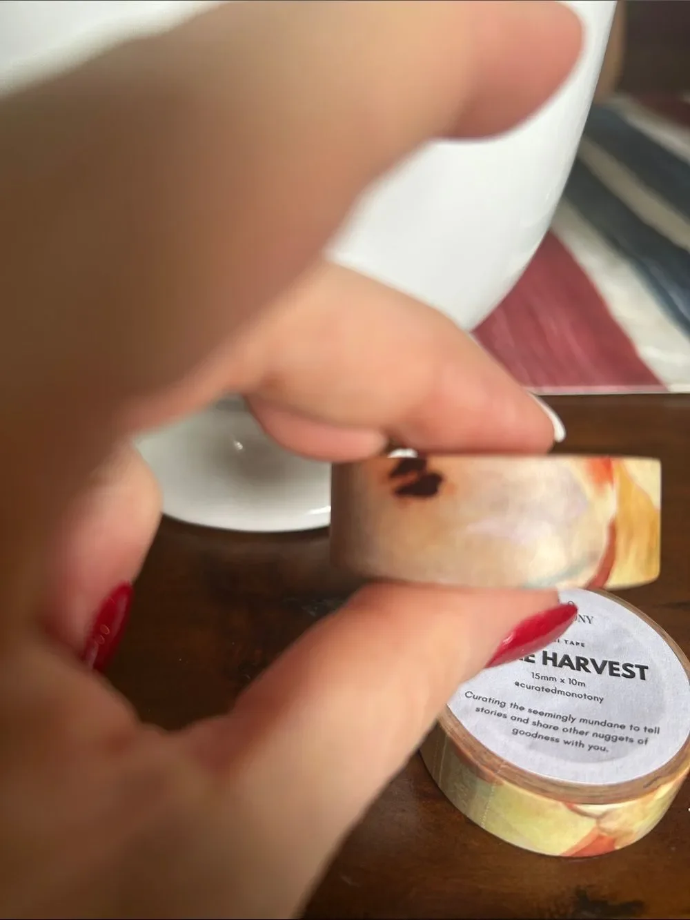 Curated Monotony POME HARVEST Washi Tape - Pink/Gold Accent